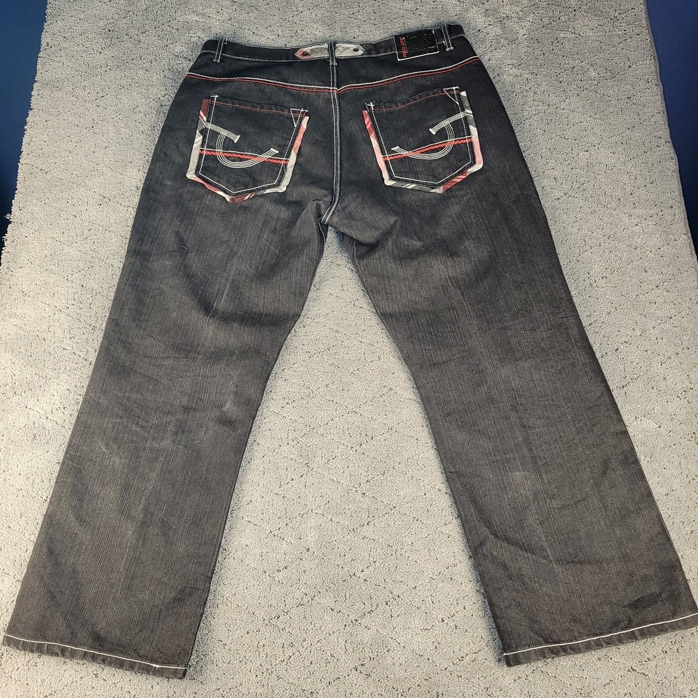 Red Ape Jeans Mens 40x32 Black Wide Leg Baggy Relaxed‎ High Rise Streetwear